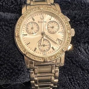 BULOVA LADIES CHRONOGRAPH WATCH WITH DIAMONDS
